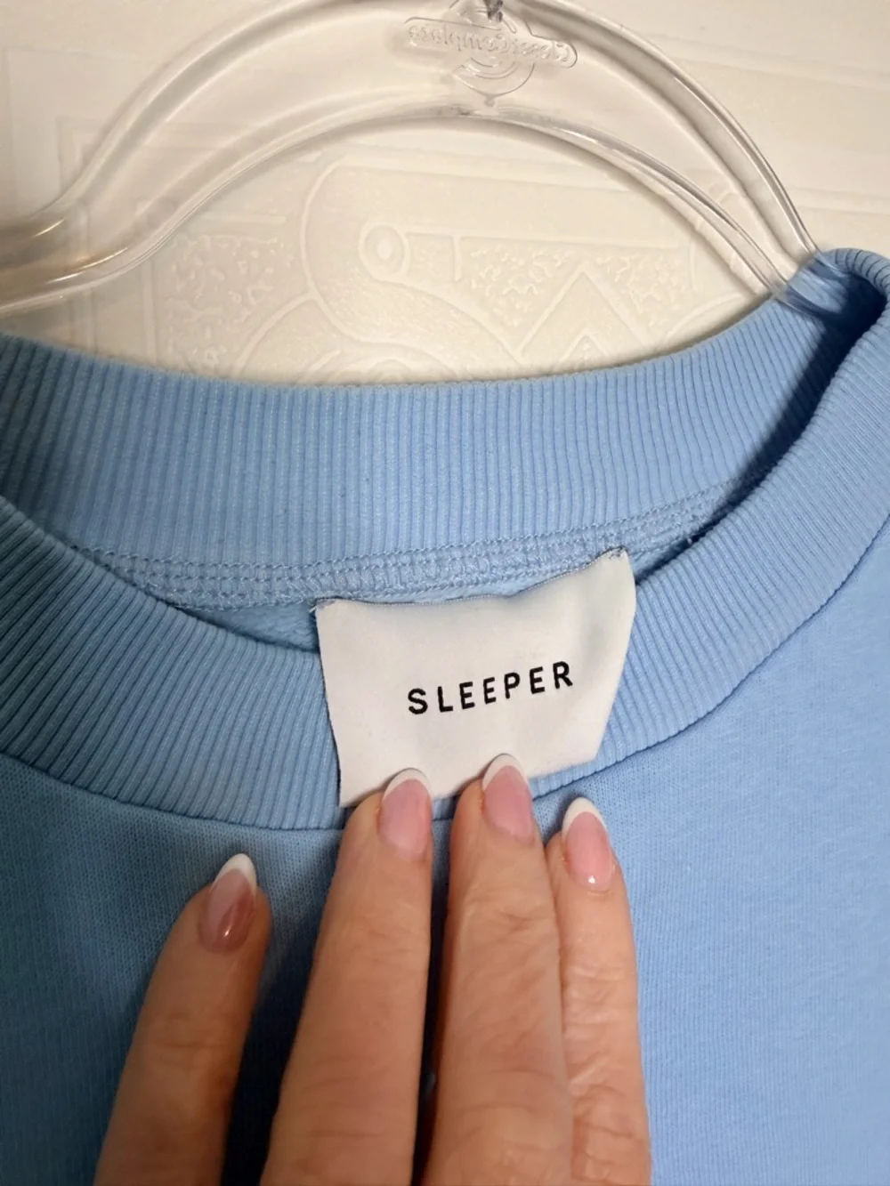 Sleeper Diana Athpleasure Sweatsuit Short Set Baby Blue White Collar XL - Picture 8 of 15